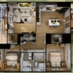 tm studio 2 bedroom small house design floor plan