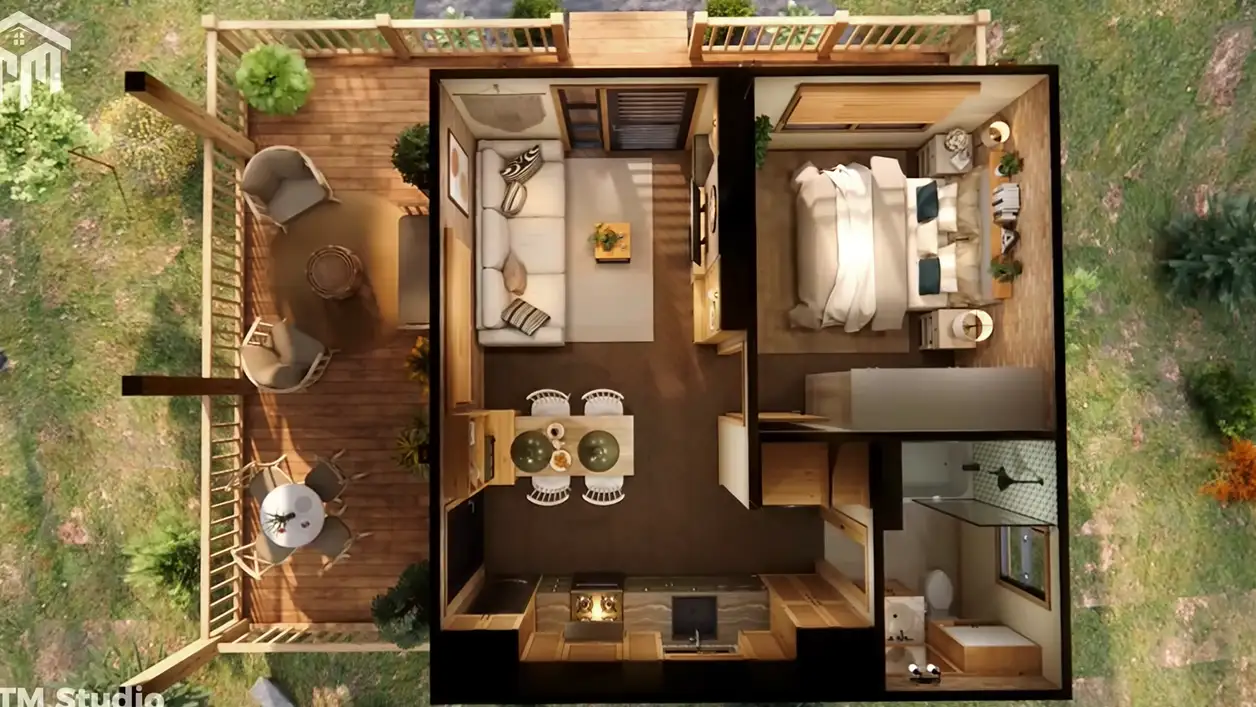 TM STUDIO house plan 1 bedroom
