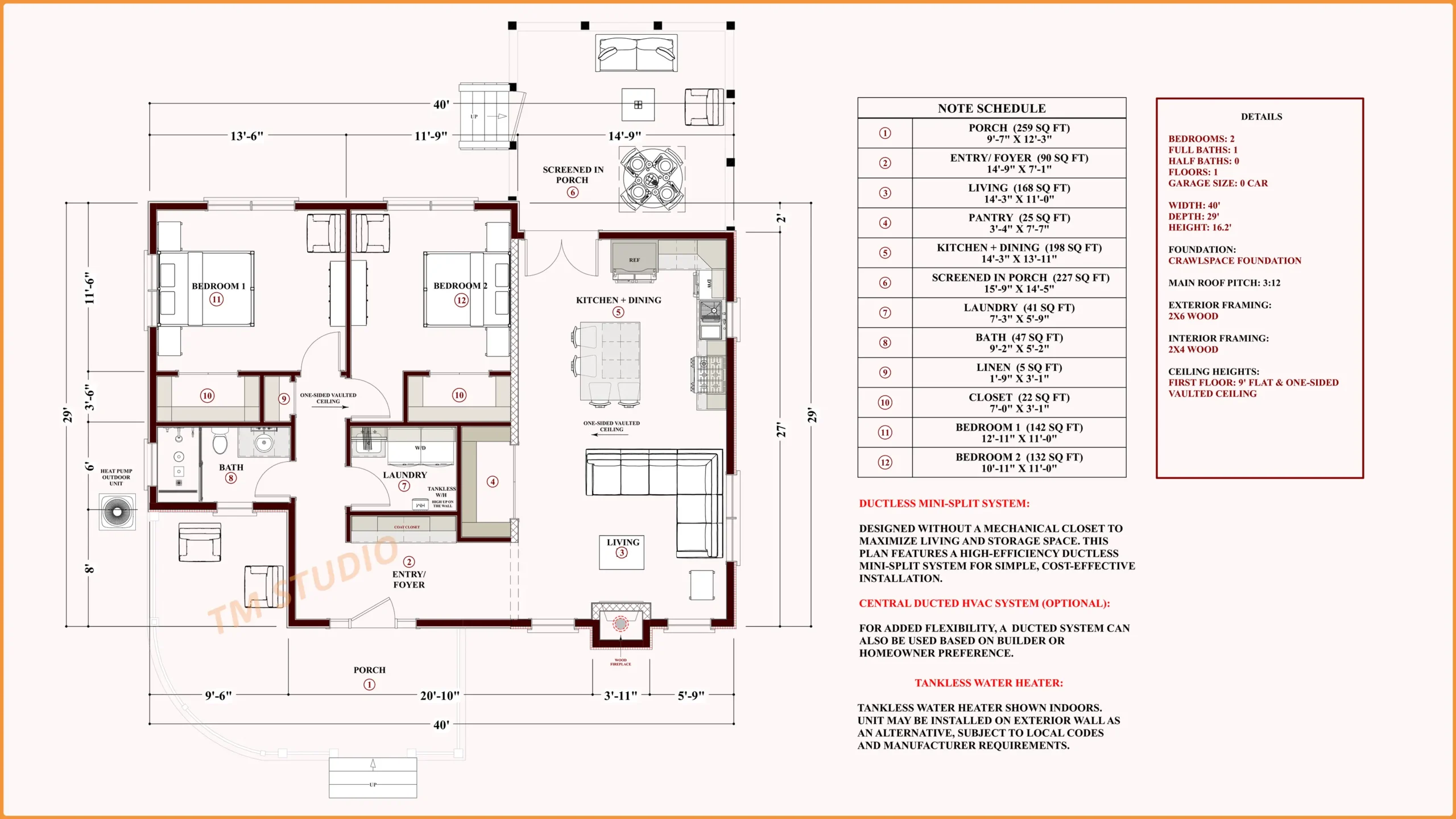tms-011-cf1 floor plan 2 bedroom with dimension tm studio
