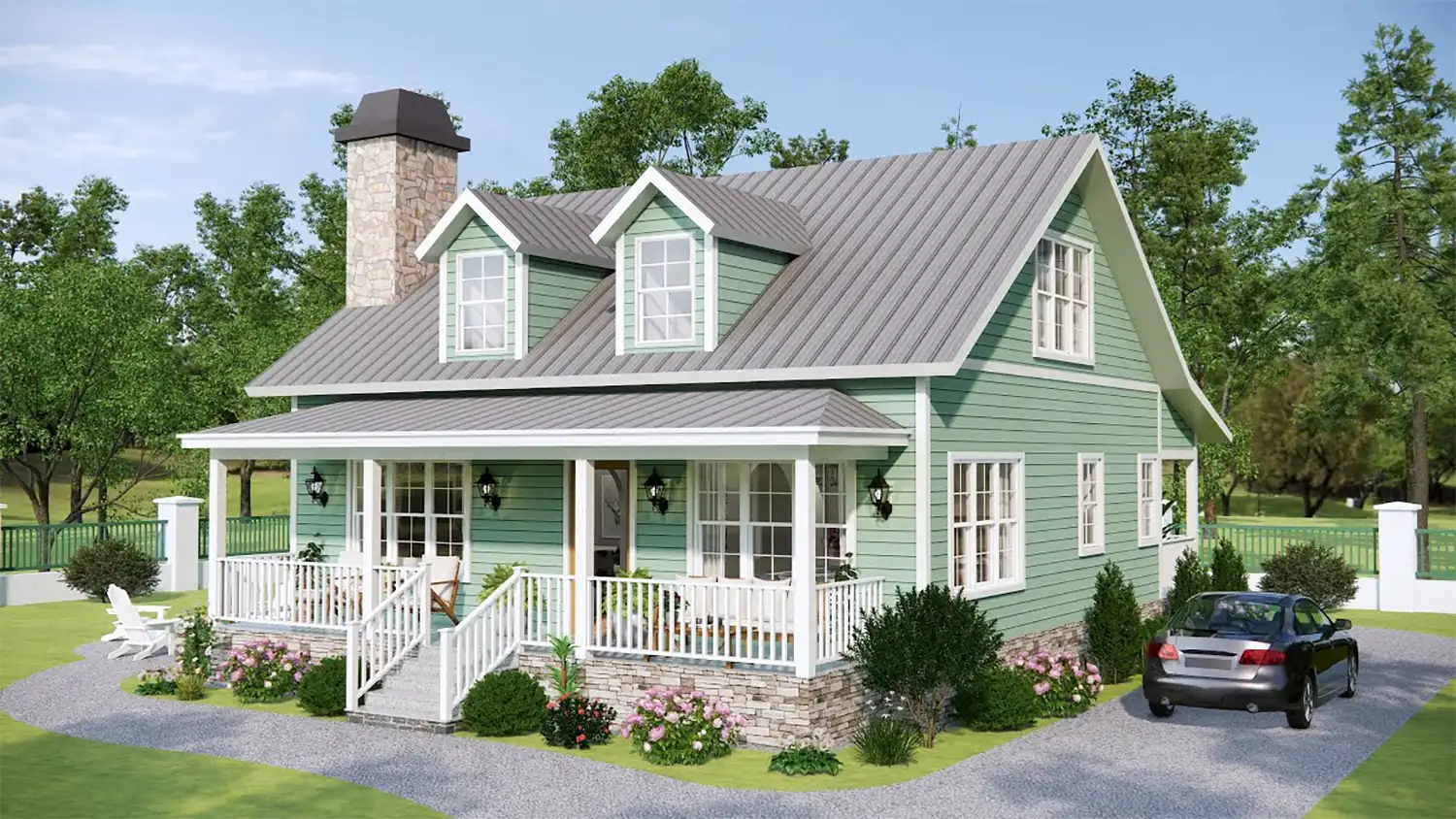 Small House Design 32x32ft (10x10m) 3 Bedrooms - Can't Help Falling In Love With This Cottage House. floor plan TM Studio