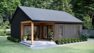 TM STUDIO small house design floor plan 33'x30' (10x9m) The Perfect Small Country House: Beautiful & Comfortable.