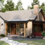 29'x36' (9x11m) What An Amazing Cabin Home | Cozy & Charm | 2-Bedroom Small House Floor plan TM Studio small house design