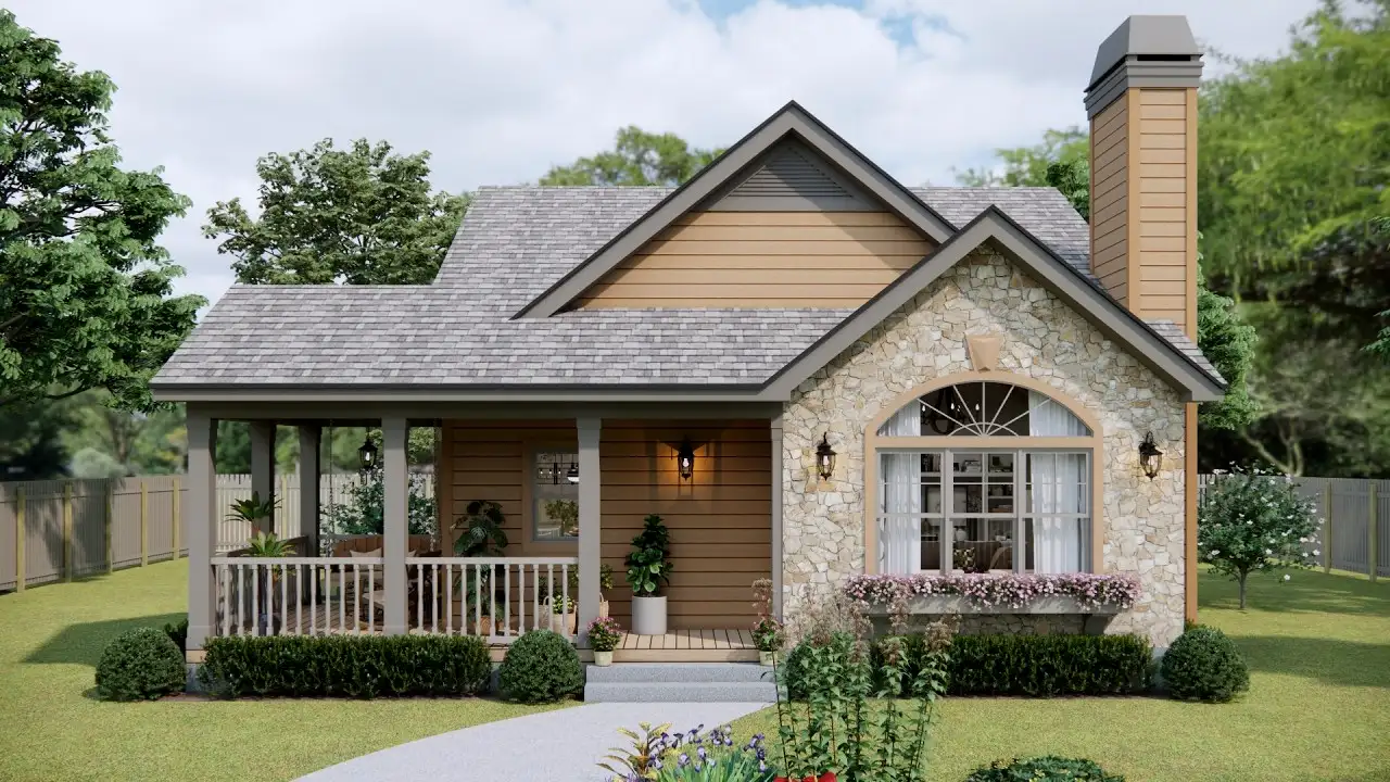 tm studio 2 bedroom house plan Absolutely Gorgeous Small House | 2-Bedroom | COZY & CHARMING.