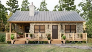 2-Bedroom Cabin Perfection: Designed for Comfort (38'x29') tm studio 2 bedroom house plan