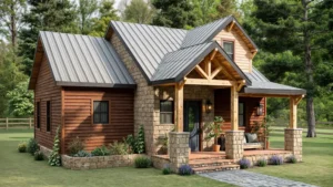 TM Studio 29'x26' (9x8m) Cottage Farmhouse with Loft: Cozy, Space-Saving, and Stylish