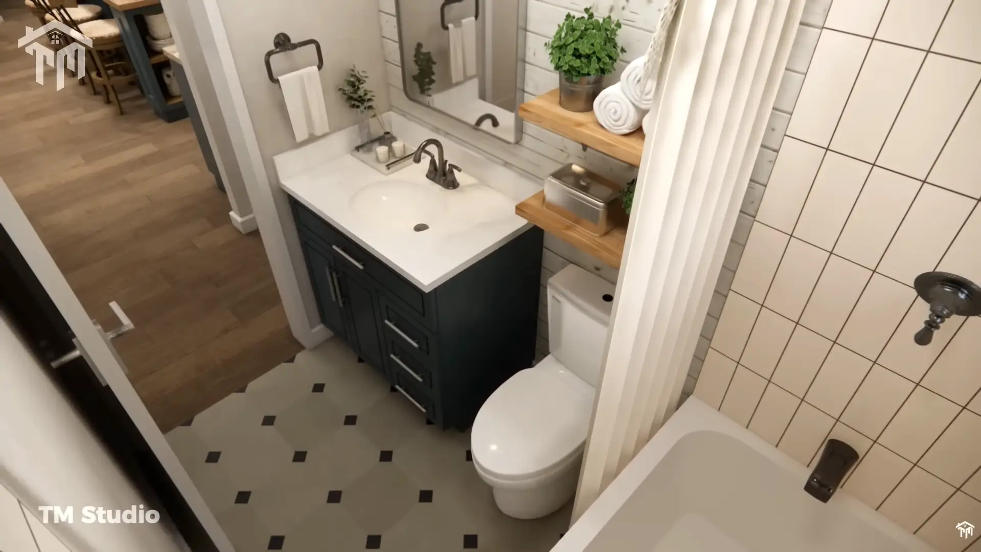 tm studio small house design (39'x 33') Small Farmhouse Design | A Warm and Cozy Retreat