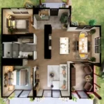 tm studio 2 bedroom 1 bathroom house plan Embracing Nature's Warmth and Radiance! Small House Design Ideas