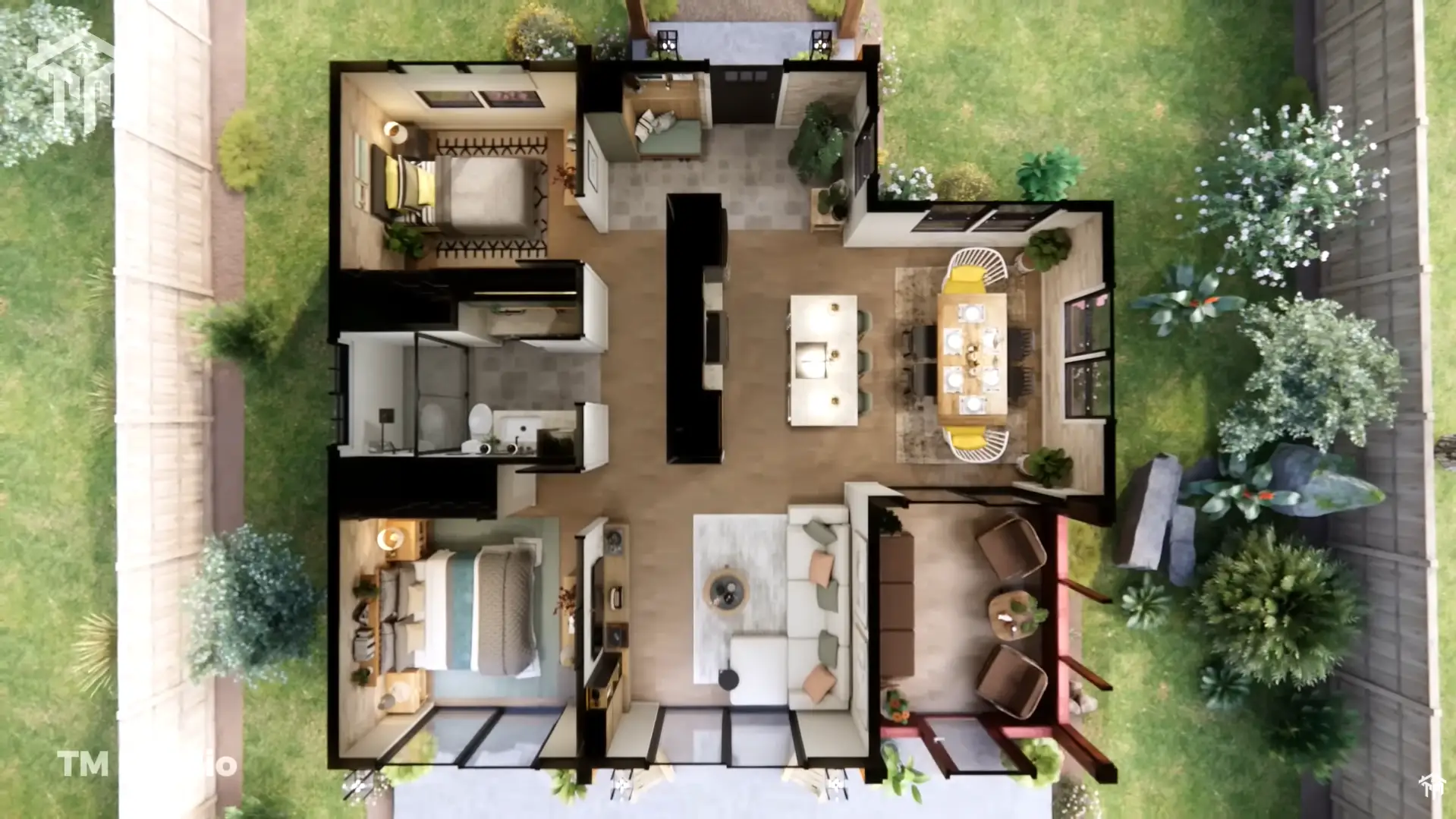 tm studio 2 bedroom 1 bathroom house plan Embracing Nature's Warmth and Radiance! Small House Design Ideas