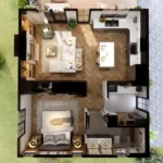 1 bedroom house plan 23'x26' The Perfect Small House for a Cozy Life | Small House Ideas