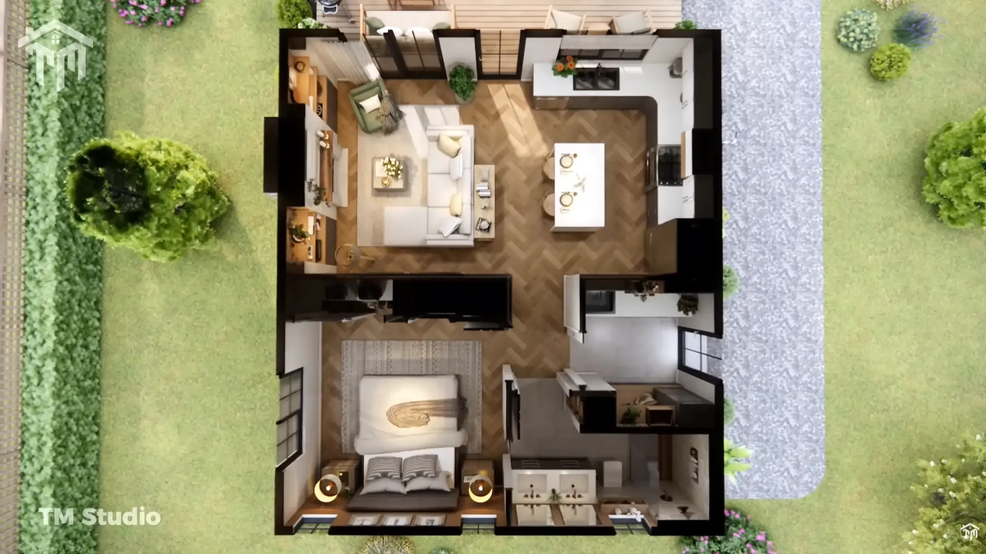 1 bedroom house plan 23'x26' The Perfect Small House for a Cozy Life | Small House Ideas