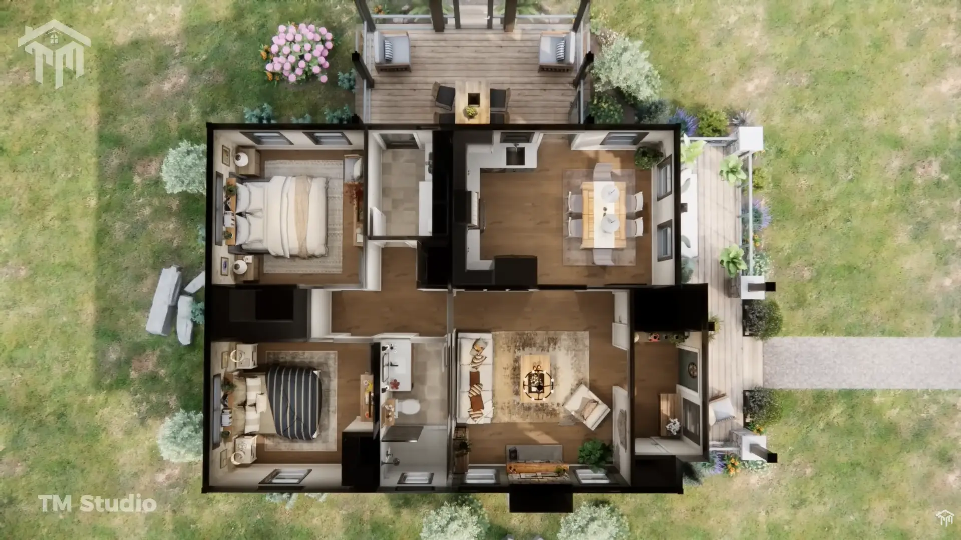 tm studio small house design 2 bedroom house plan