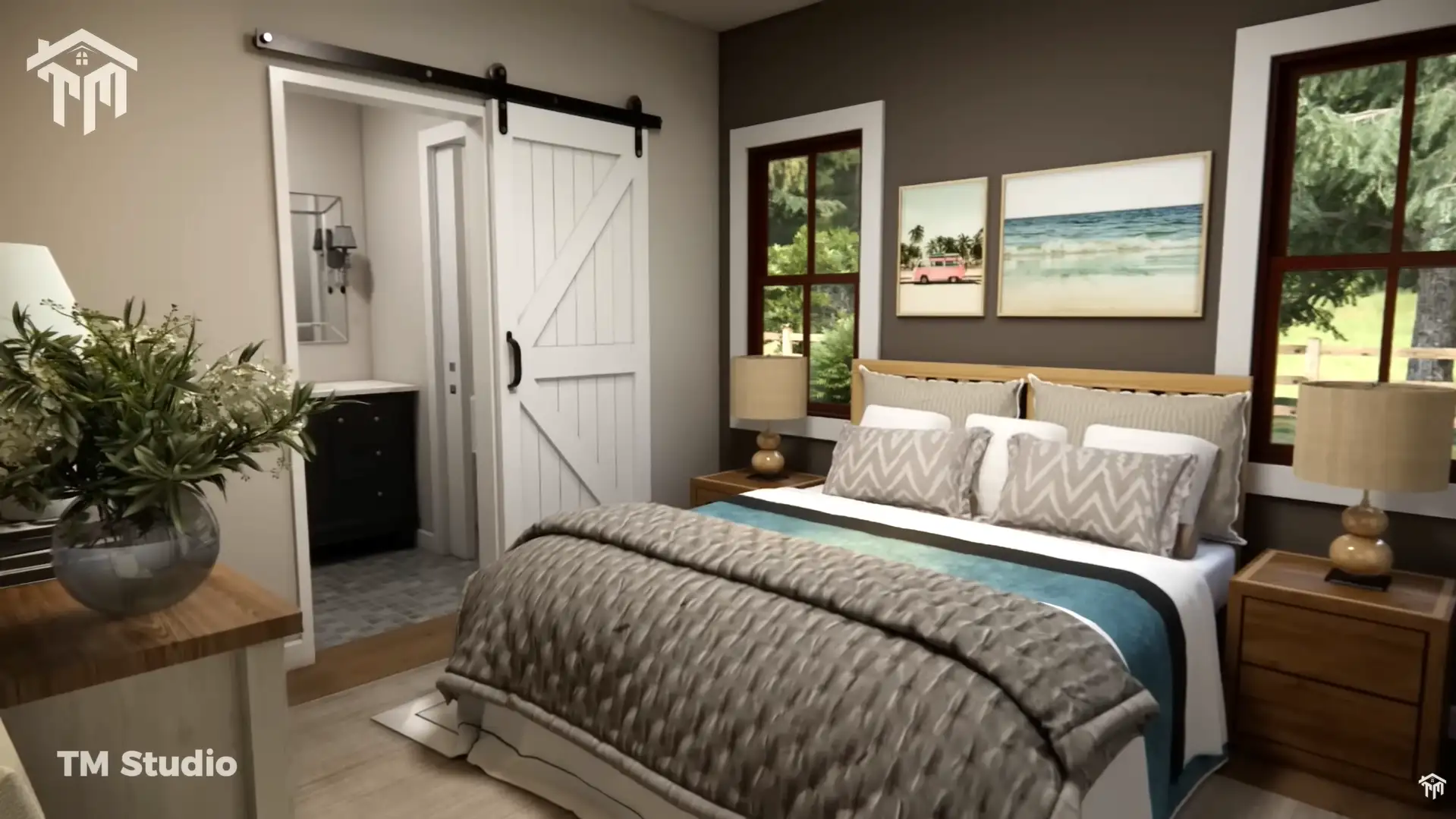 TM Studio small house design 2 bedroom house plan 33'x30' (10x9m) This Small House is Really Like A DREAM...!!! Sweet & Cozy Escape!