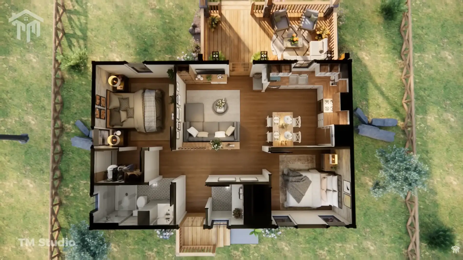 tm studio 2 bedroom house plan | TM Studio Small House Design