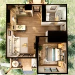 TM Studio small house design 1 bedroom floor plan