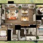 tm studio house plan 29'x46' (9x14m) The Cozy Countryside Cottage: Simple Pleasures Await