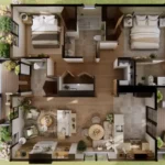 TM Studio 2 bedroom 2 bathroom house plan