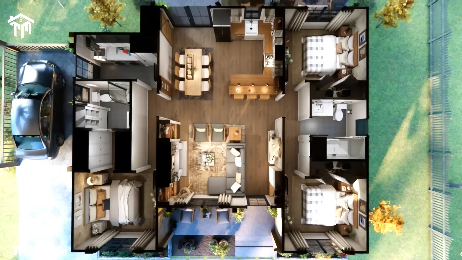 TM Studio small house design This Cozy 3-Bedroom Small Home Will Make You Say "WOW!" 39'x32' (12x10m)