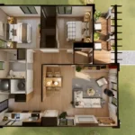 tm studio small house design 2 bedroom 1 bathroom house plan