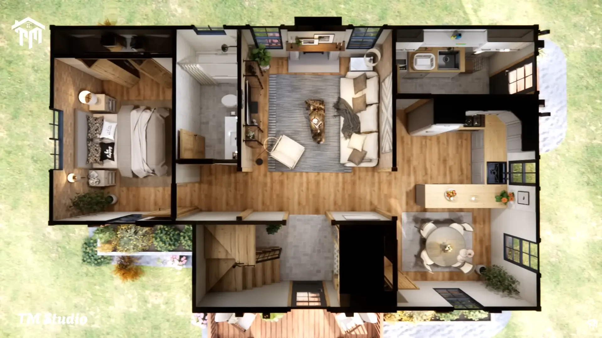 tm studio 2 bedroom house cross section