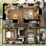 TM Studio small house design 2 bedroom house plan 33'x30' (10x9m) This Small House is Really Like A DREAM...!!! Sweet & Cozy Escape!