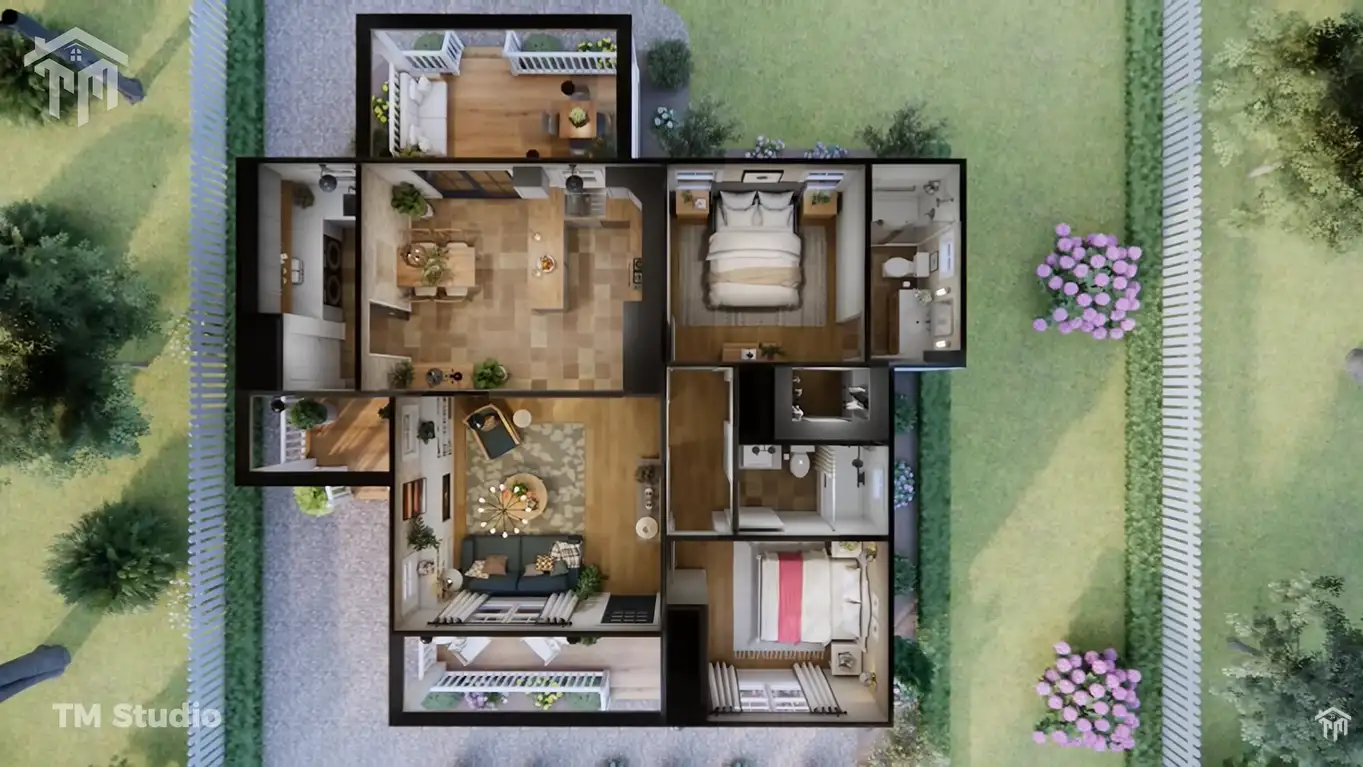 tm studio house plans with dimensions