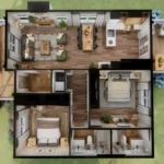 2 bedroom 2 bathroom tm studio house floor plan