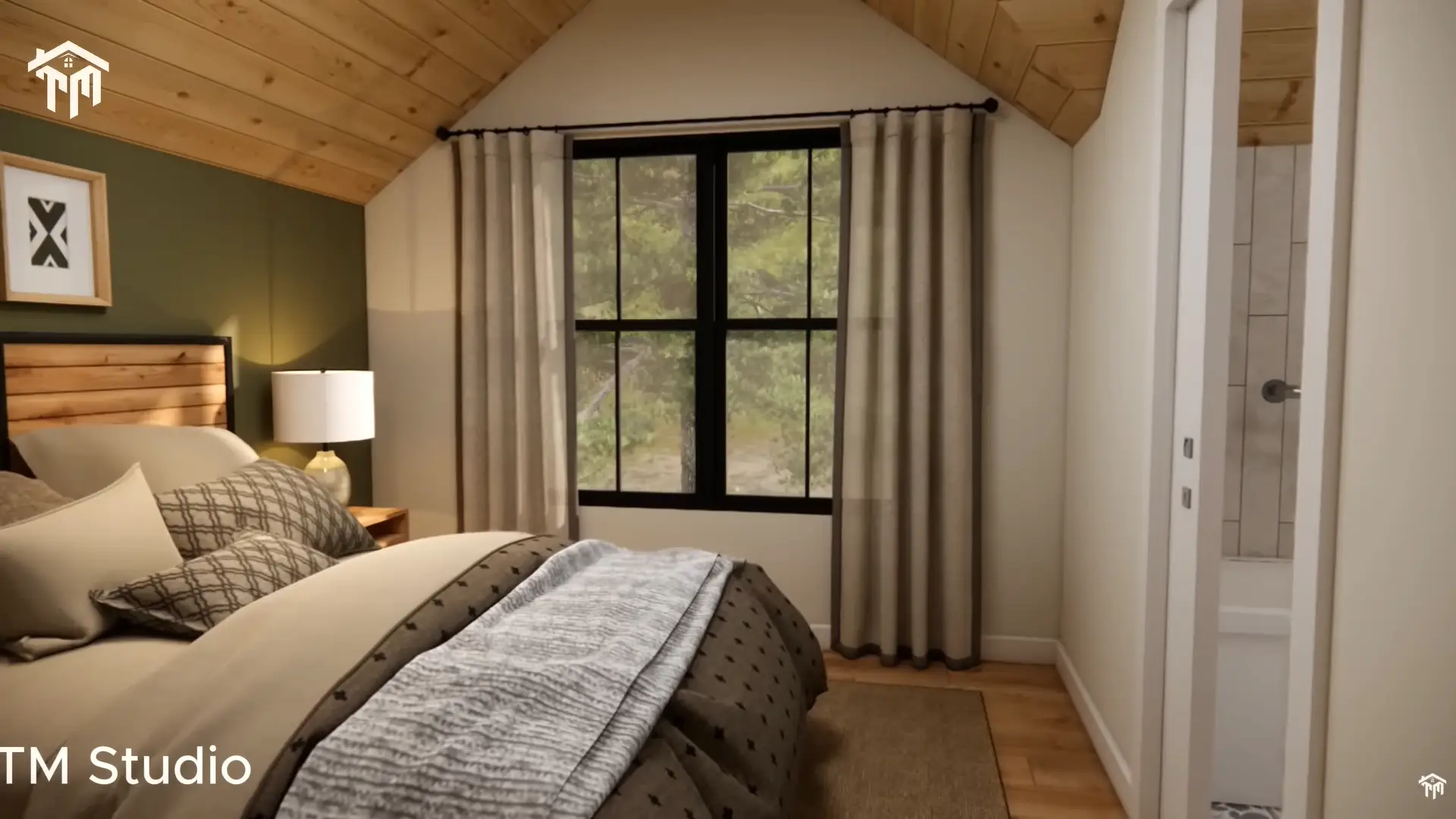 29'x26' (9x8m) Cottage Farmhouse with Loft: Cozy, Space-Saving, and Stylish