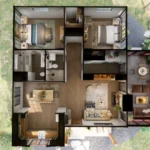 29'x36' (9x11m) What An Amazing Cabin Home | Cozy & Charm | 2-Bedroom Small House Floor plan TM Studio small house design