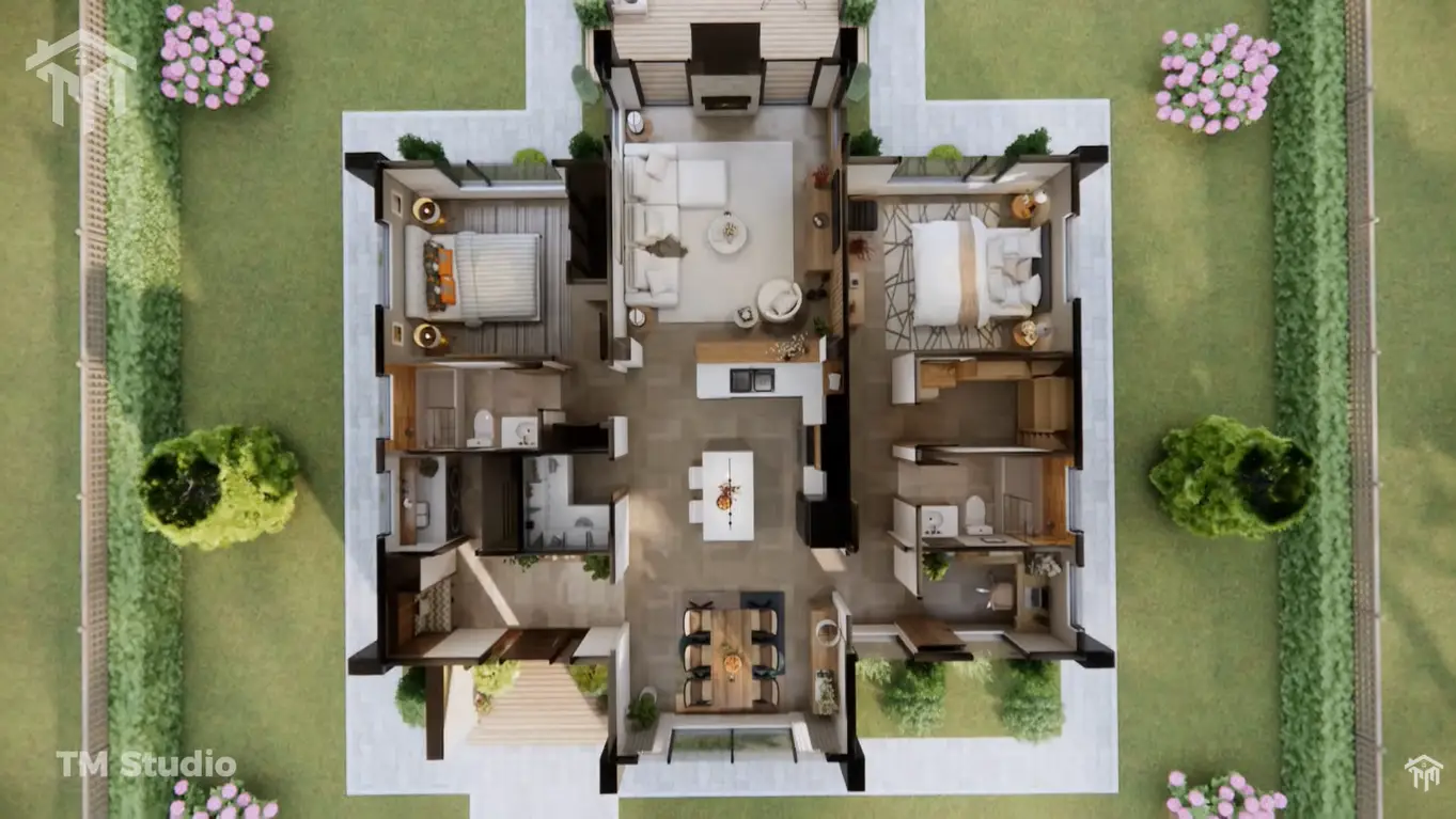 tm studio 2 bedroom house plan | tm studio small house design