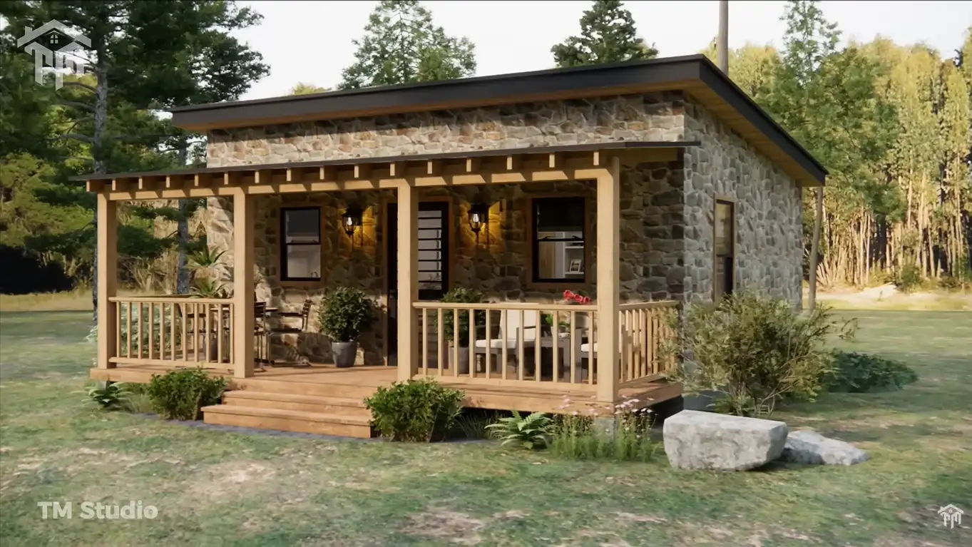 23'x20' (7x6m)Tiny Yet Beautiful: Discover This Small House floor plan TM Studio