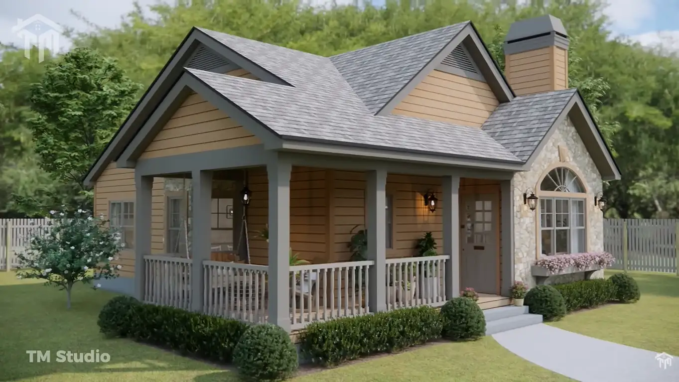 tm studio 2 bedroom house plan Absolutely Gorgeous Small House | 2-Bedroom | COZY & CHARMING.