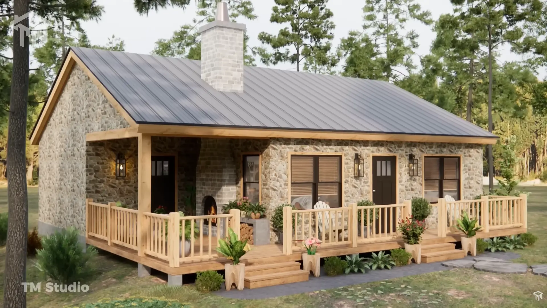 2-Bedroom Cabin Perfection: Designed for Comfort (38'x29') tm studio 2 bedroom house plan