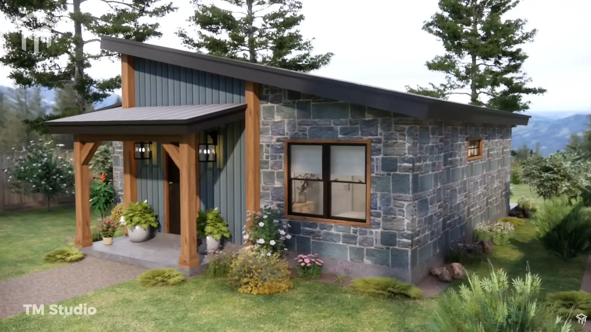 tm studio 2 bedroom 1 bathroom house plan Embracing Nature's Warmth and Radiance! Small House Design Ideas