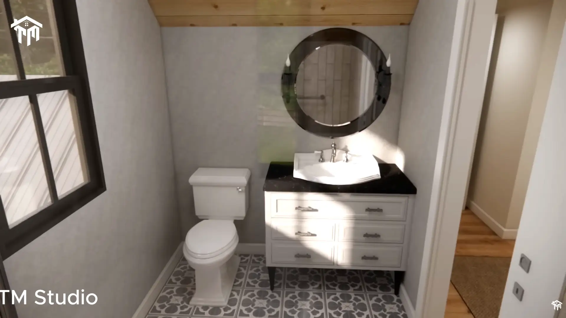 29'x26' (9x8m) Cottage Farmhouse with Loft: Cozy, Space-Saving, and Stylish