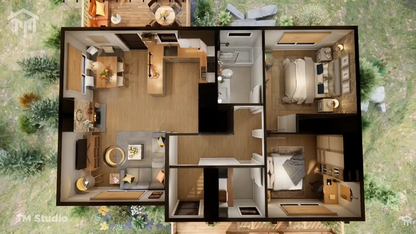 This Small Home Wraps You in Warmth and Peace (860 sq.ft)