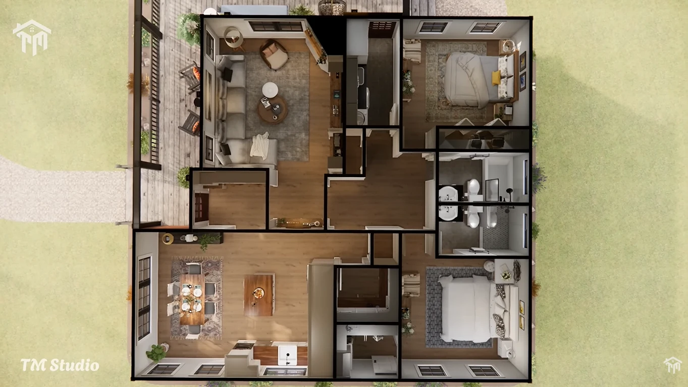 tm studio 2 bedroom house floor plan