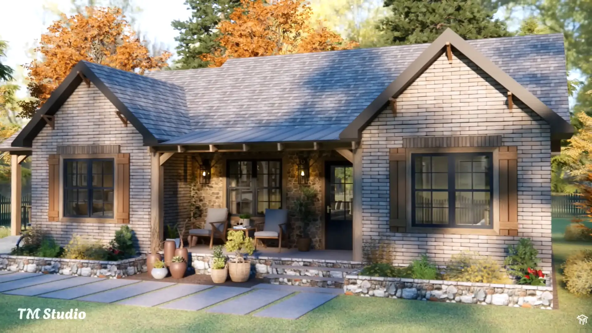 TM Studio small house design This Cozy 3-Bedroom Small Home Will Make You Say "WOW!" 39'x32' (12x10m)