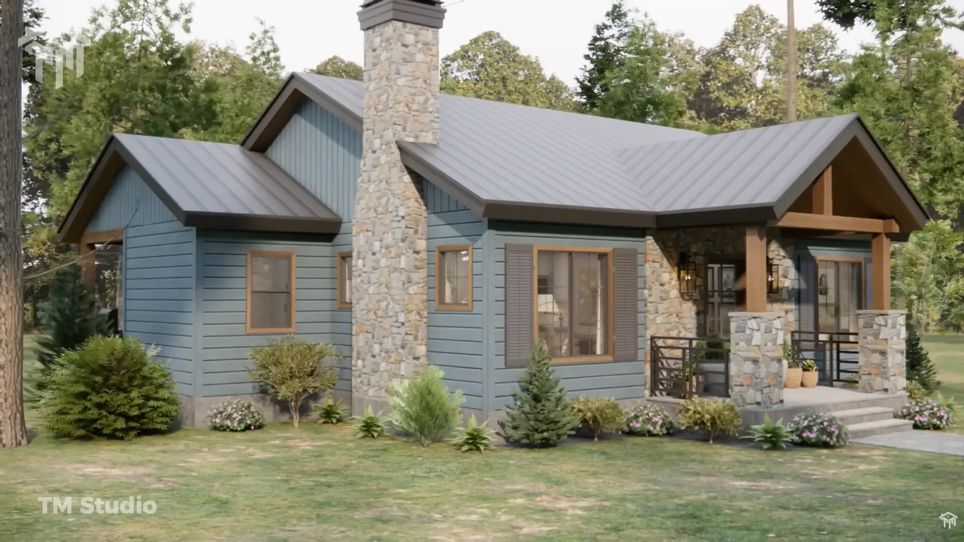 tm studio small house design (39'x 33') Small Farmhouse Design | A Warm and Cozy Retreat