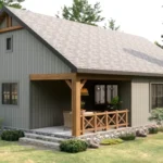 tm studio house plan 29'x46' (9x14m) The Cozy Countryside Cottage: Simple Pleasures Await