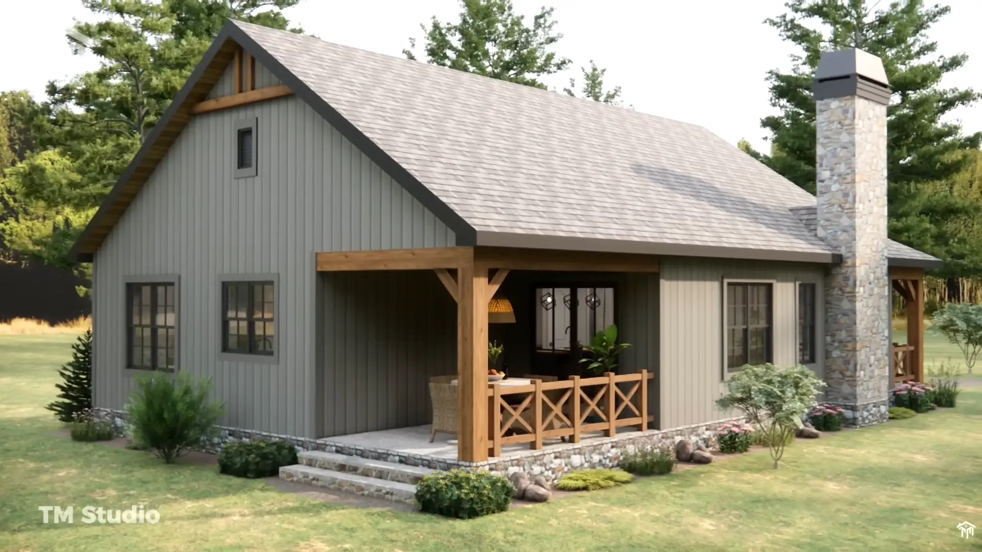 tm studio house plan 29'x46' (9x14m) The Cozy Countryside Cottage: Simple Pleasures Await