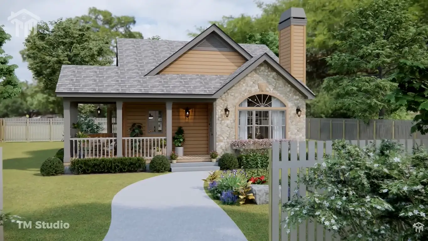 tm studio 2 bedroom house plan Absolutely Gorgeous Small House | 2-Bedroom | COZY & CHARMING.
