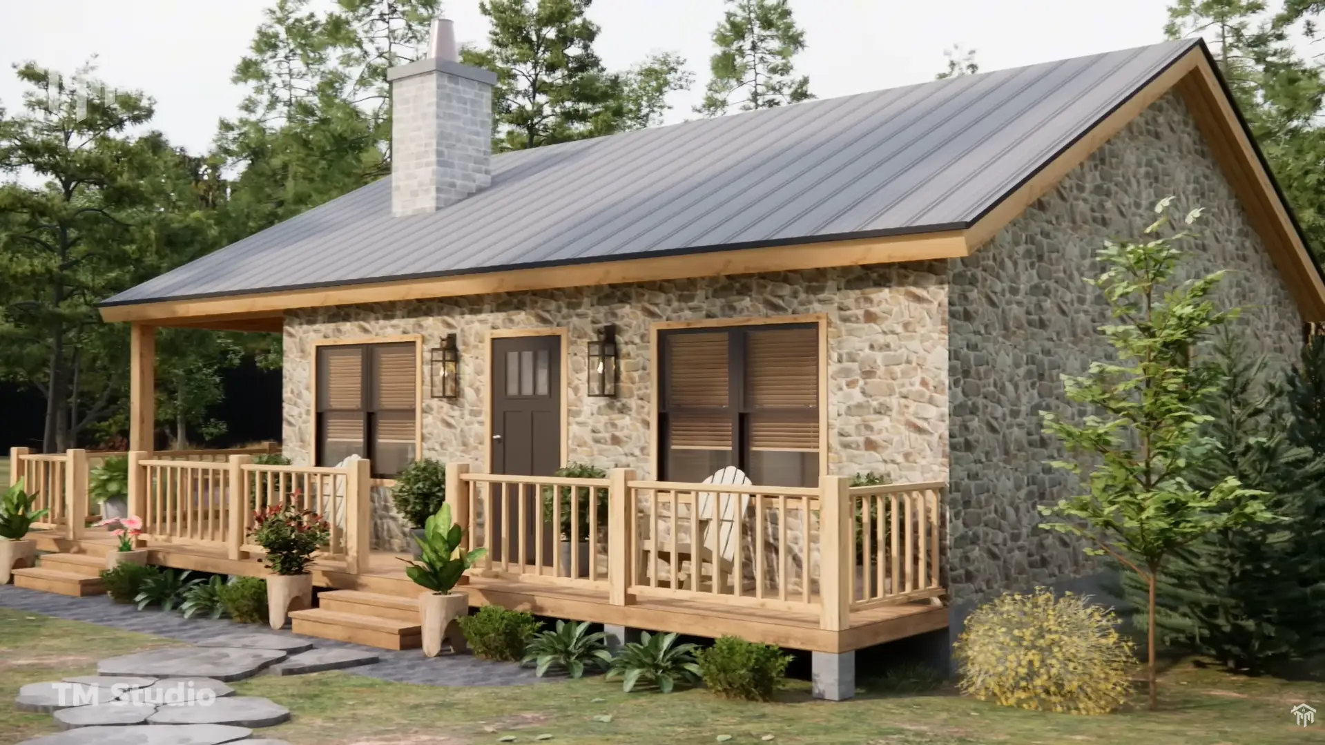 2-Bedroom Cabin Perfection: Designed for Comfort (38'x29') tm studio 2 bedroom house plan