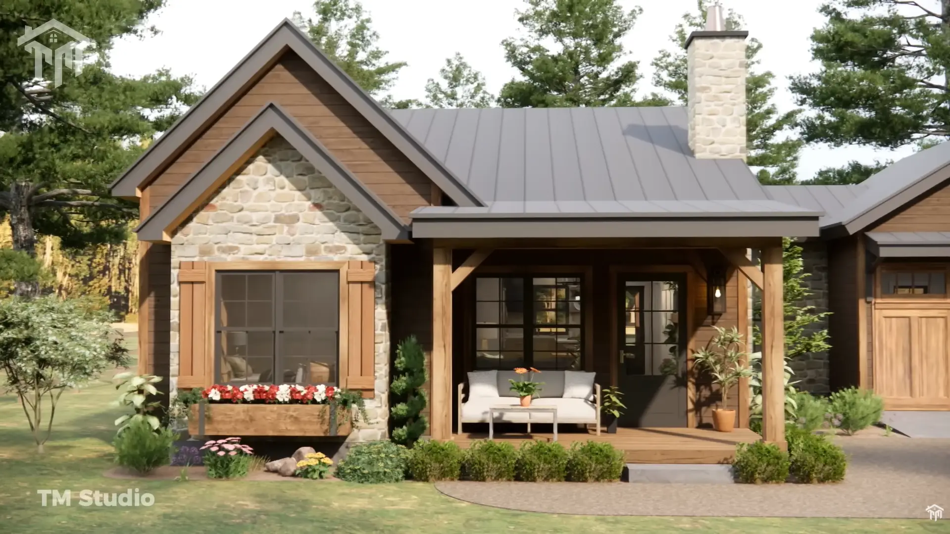 tm studio 2 bedroom house plan with 2 car garage