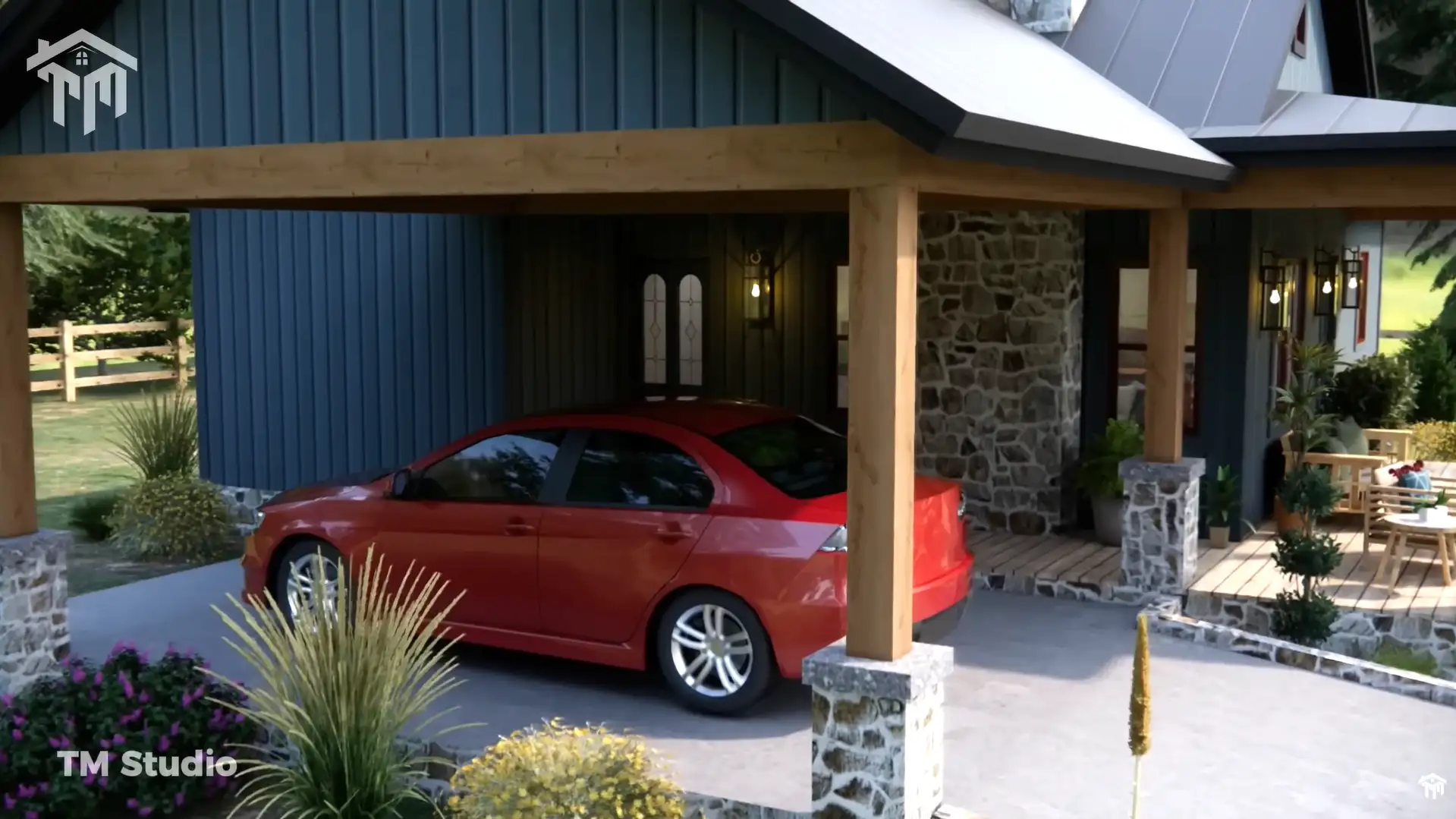 tm studio 2 bedroom 2 bathroom house plan with car garage