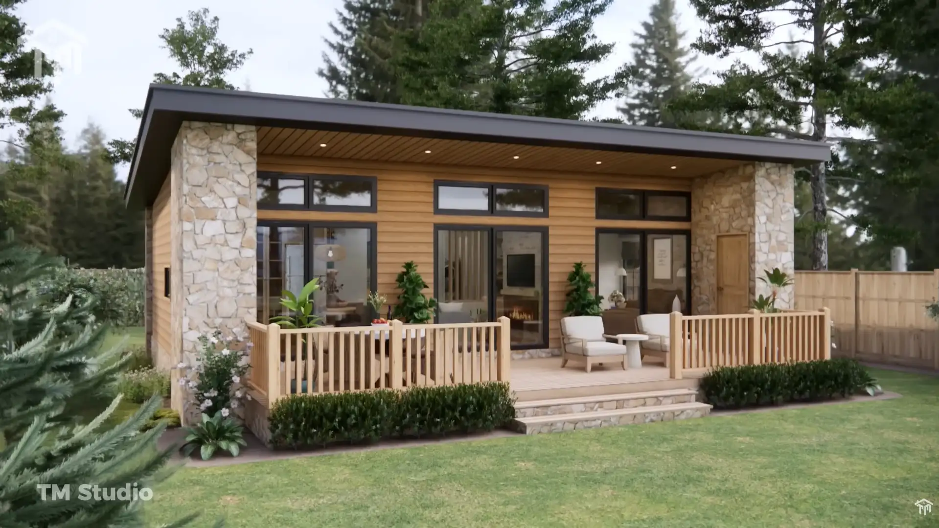 tm studio 2 bedroom 1 bathroom house plan TM STUDIO Small House Design