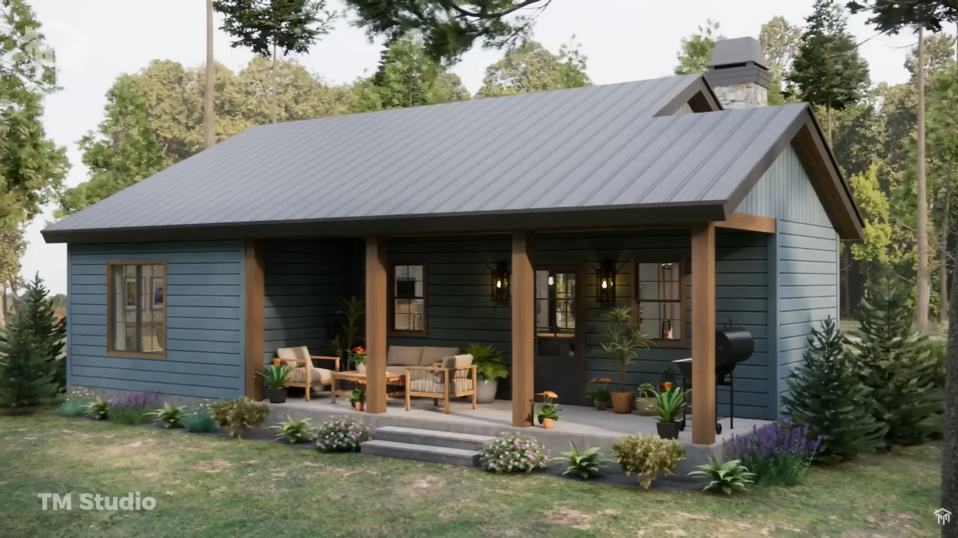 tm studio small house design (39'x 33') Small Farmhouse Design | A Warm and Cozy Retreat