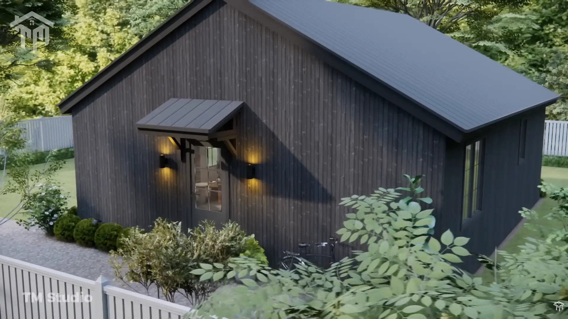 TM STUDIO small house design floor plan 33'x30' (10x9m) The Perfect Small Country House: Beautiful & Comfortable.