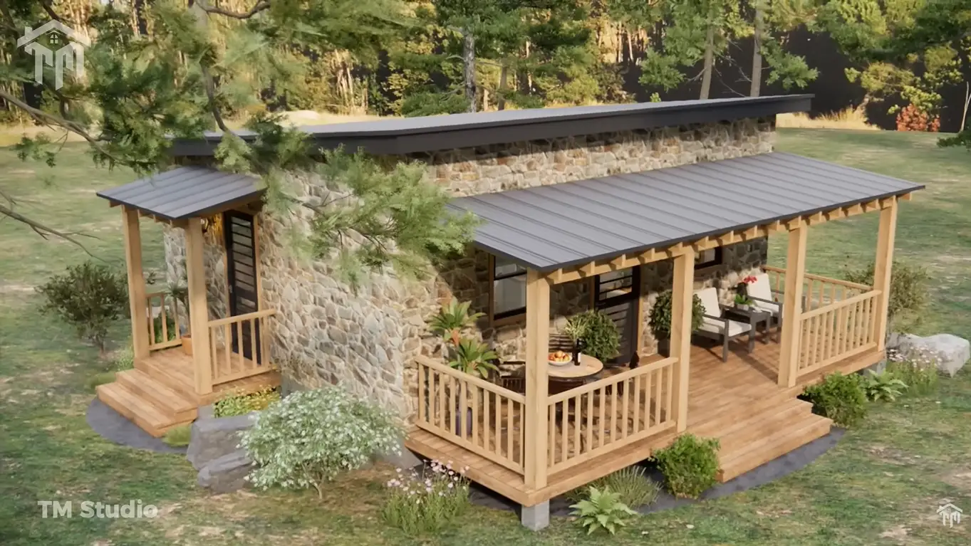 23'x20' (7x6m)Tiny Yet Beautiful: Discover This Small House floor plan TM Studio