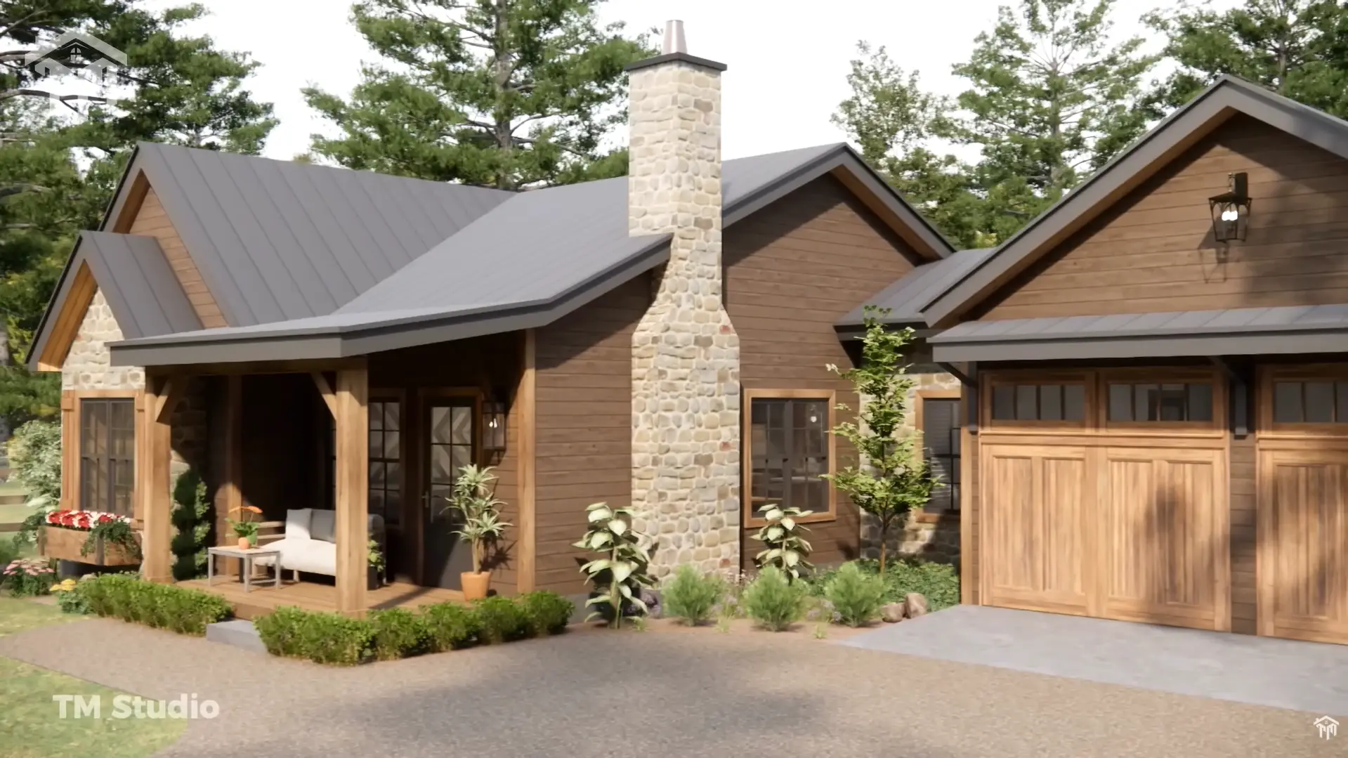 tm studio 2 bedroom house plan with 2 car garage