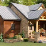 29'x26' (9x8m) Cottage Farmhouse with Loft: Cozy, Space-Saving, and Stylish floor plan